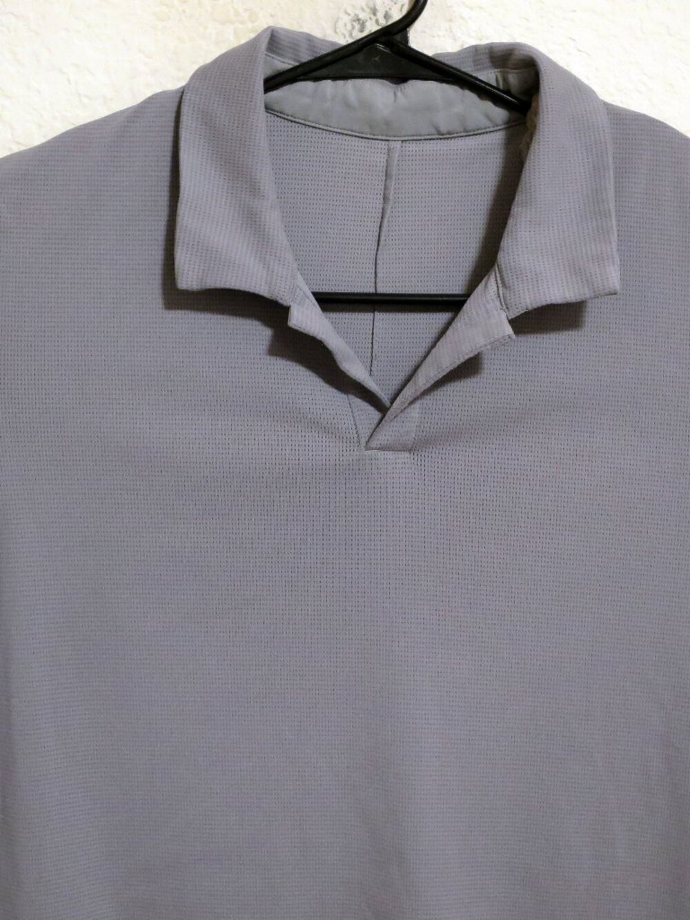 Lululemon Shirt Mens Medium Short Sleeve Performance Stretch Polo Light Gray
